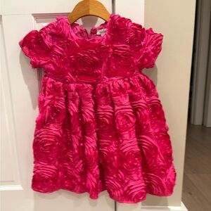 Hale Bob Vibrant Pink Rosette Party Dress